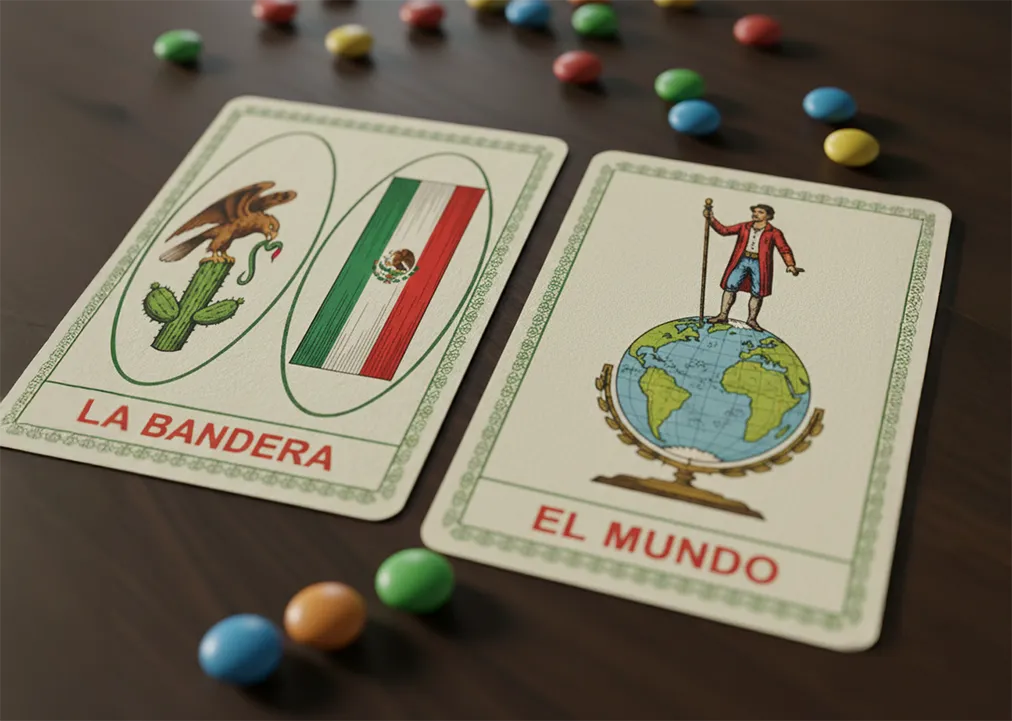 Las cartas de la bandera y del mundo “Verde, blanco y colorado, ¡la bandera del soldado!” Es la frase que suele acompañar a la carta de la bandera. Nosotros destacamos la carta de la bandera y la carta del mundo. ¿Quiere saber por qué? 🚩La bandera: Esta carta se la asignamos a Mega Millions. Está disponible en línea desde México, y ya fue ganada por varias personas de nuestro país. La historia más conocida es la de Richard Wahl y su esposa mexicana, que se ganaron 533 millones de dólares en 2018. 🌎El mundo: Powerball también entregó premios a jugadores de todo el planeta. Su punto fuerte es que es la más solicitada del mundo. Todos quieren apostar en la lotería Powerball. Lo mejor de todo, ¡es que desde México es posible! Las cartas de la bandera y del mundo“Verde, blanco y colorado, ¡la bandera del soldado!” Es la frase que suele acompañar a la carta de la bandera. Nosotros destacamos la carta de la bandera y la carta del mundo. ¿Quiere saber por qué?🚩La bandera: Esta carta se la asignamos a Mega Millions. Está disponible en línea desde México, y ya fue ganada por varias personas de nuestro país. La historia más conocida es la de Richard Wahl y su esposa mexicana, que se ganaron 533 millones de dólares en 2018.🌎El mundo: Powerball también entregó premios a jugadores de todo el planeta. Su punto fuerte es que es la más solicitada del mundo. Todos quieren apostar en la lotería Powerball. Lo mejor de todo, ¡es que desde México es posible!